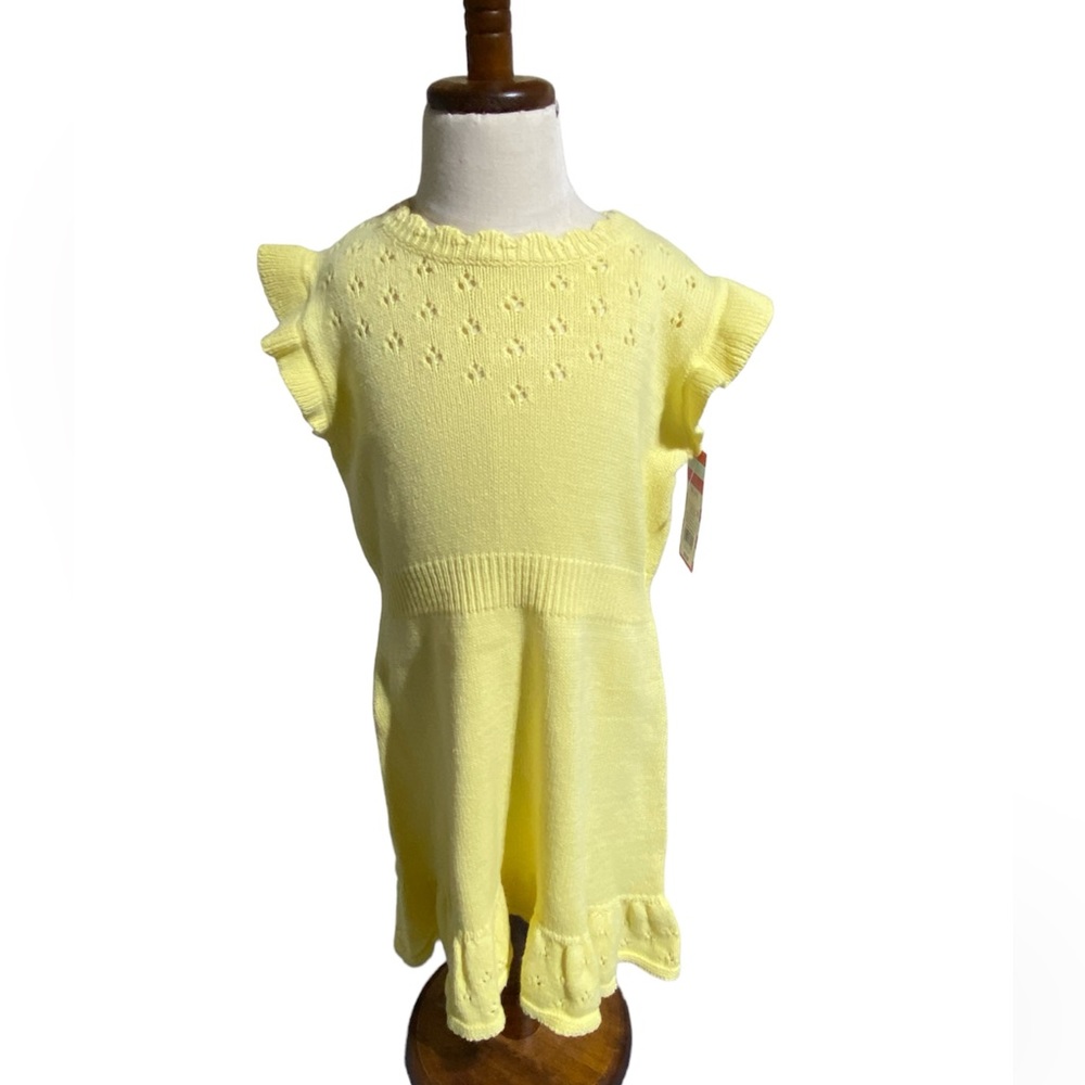 NWT Cat & Jack knitted yellow dress girls size XS (4/5)